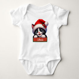 Adlige Weihnachts Cat Design Baby Bodysuit Baby Strampler
