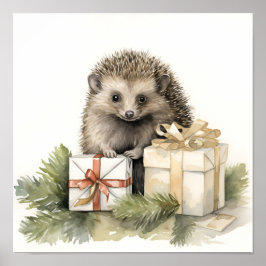 Adlige Weihnachts-Igel-Urlaubstext Poster