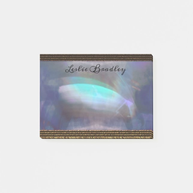 Admenia Bleu Elegant Monogram Post-it Klebezettel (Vorderseite)