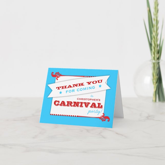 Admettre un Carnaval Anniversaire Merci Cartes (Devant)