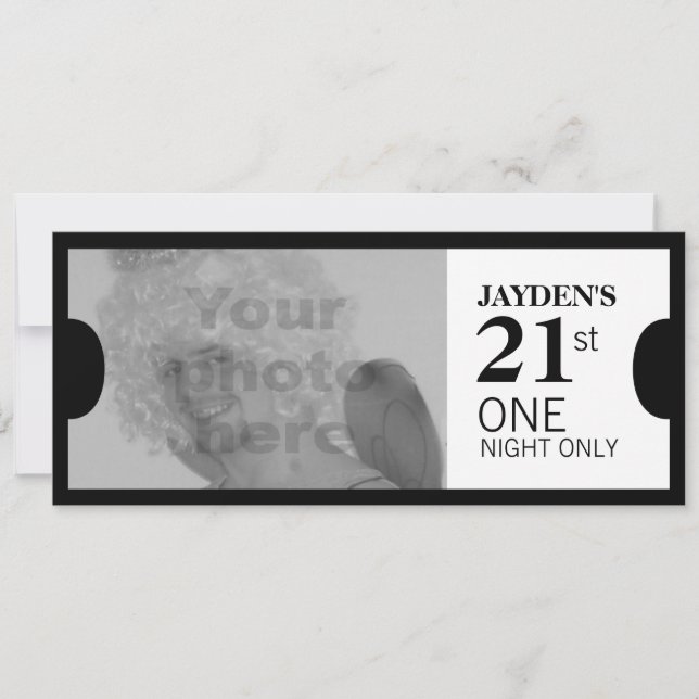 Admettre un VIP 21e anniversaire invitation photo (Devant)