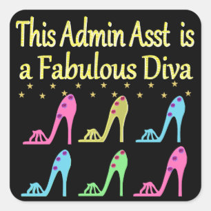 ADMIN ASST SHOE LOVER DESIGN QUADRATISCHER AUFKLEBER