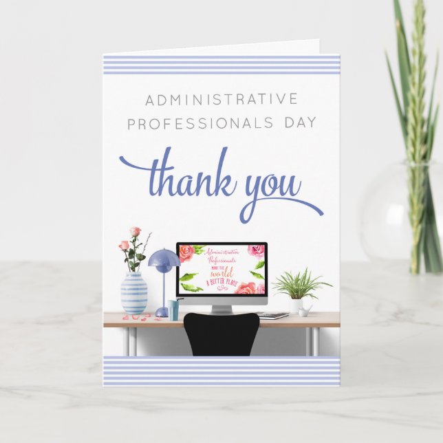 Admin Professionals Day Card - Office - Blau Karte (Vorderseite)