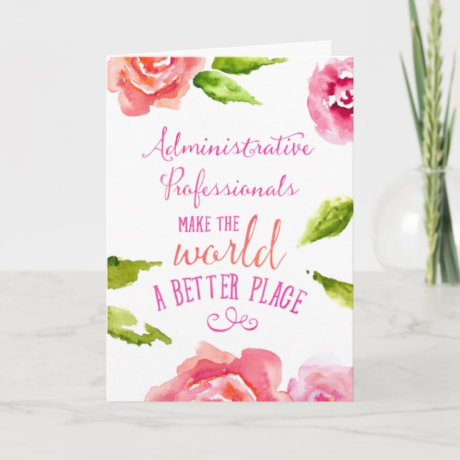 Admin Professionals Day Card Typografischer Aphori Karte (Vorderseite)