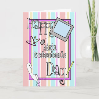 Admin Professionals Tag mit Streifen und Telefon Karte