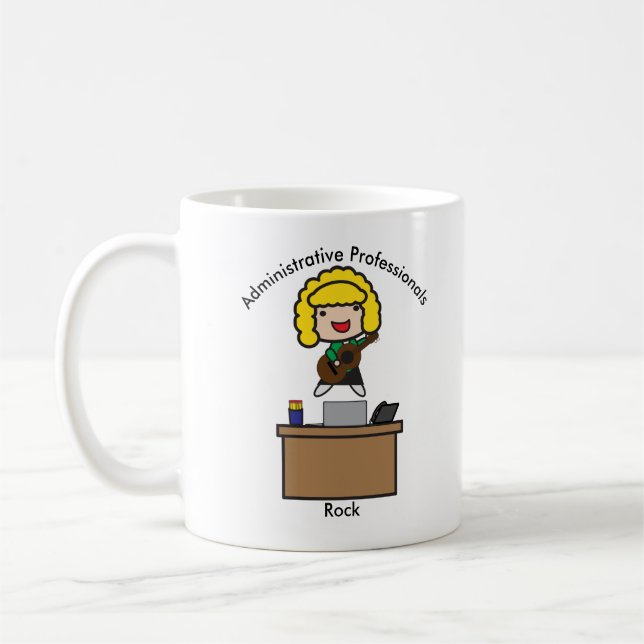 Administrative Professionals Rock (Blonde) Custom Kaffeetasse (Links)