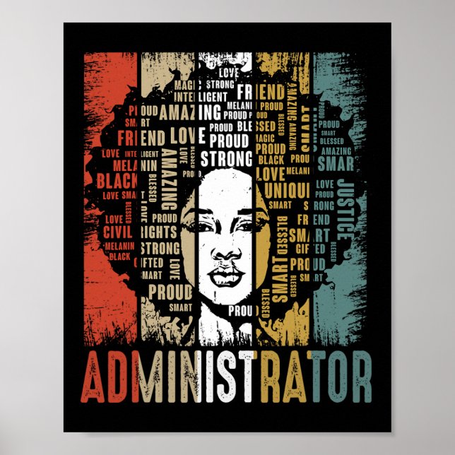 Administrator Afro American Black History Poster (Vorne)