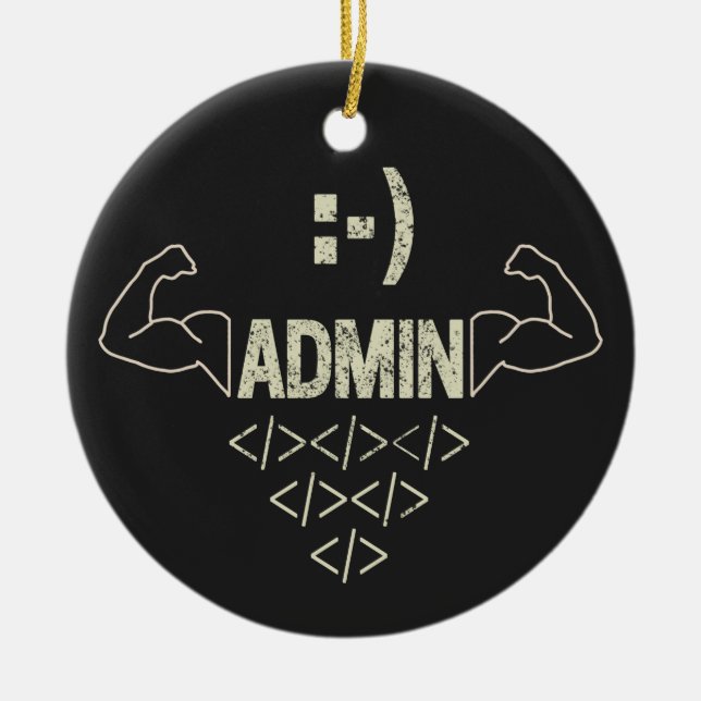 Administrator IT Sysadmin Informatiker Keramik Ornament (Vorne)