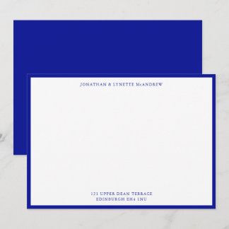 Admiral Blue Classic Border Flat Note Card Mitteilungskarte