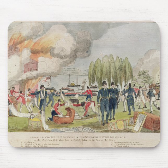 Admiral Cockburn Burning und Plündern Mousepad (Vorne)