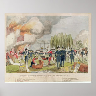 Admiral Cockburn Burning und Plündern Poster