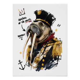Admiral der Arktis Majestätischer Walross Poster
