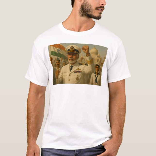 Admiral der indischen Marine leitet den Patriotisc T-Shirt (Vorderseite)
