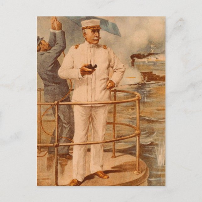 Admiral George Dewey in Manila Bay Postkarte (Vorderseite)