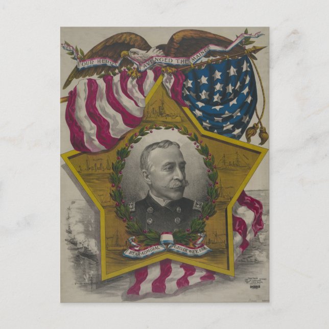 Admiral George Dewey Postkarte (Vorderseite)