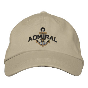 Admiral Nautical Stern Anker Stickerei Bestickte Baseballkappe