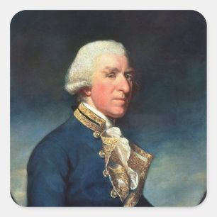 Admiral Samuel Hood, 1. Viscount Hood 1784 Quadratischer Aufkleber