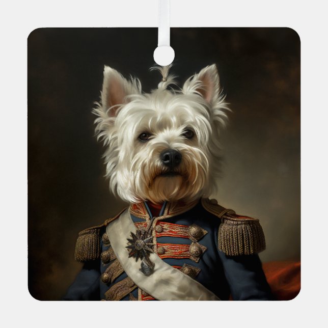 Admiral West Highland Terrier Ornament Aus Metall (Vorderseite)