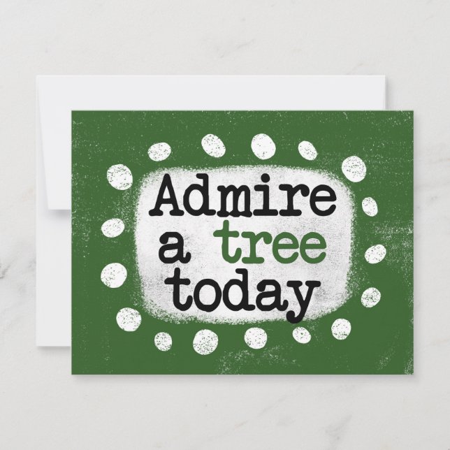 Admirez Une Carte De Voeux Arbre Aujourd'Hui (Devant)