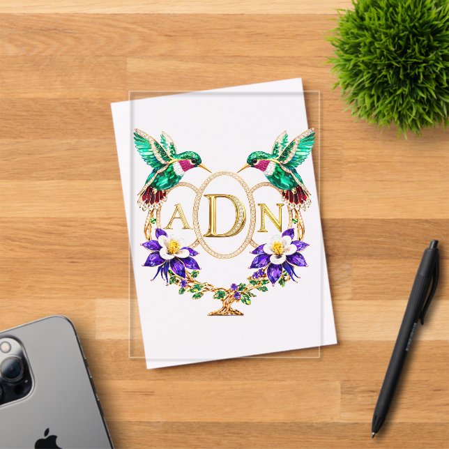 ADN Hummingbird Any Letters Custom Wedding Acryleinladungen (Insitu (Einladungskarte))