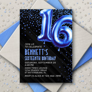 Ado Boy Blue 16e anniversaire Invitation