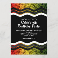 Ado Boy Rouge Jaune Vert Fumée Invitations
