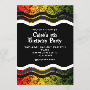 Ado Boy Rouge Jaune Vert Fumée Invitations