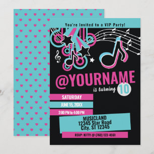Ado Music Star Invitation d'anniversaire