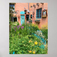 Adobe House Garden New Mexico Foto