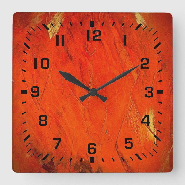 Adobe Shadows Quadratische Wanduhr (Vorderseite)