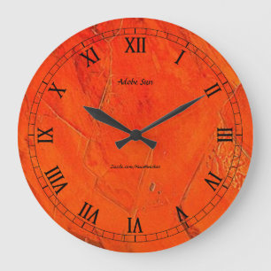 Adobe Sun Faux-Finish Große Wanduhr