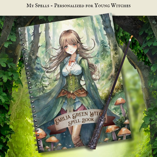 Adolescent Verte sorcière Spells Livre Grimoire (Créateur téléchargé)