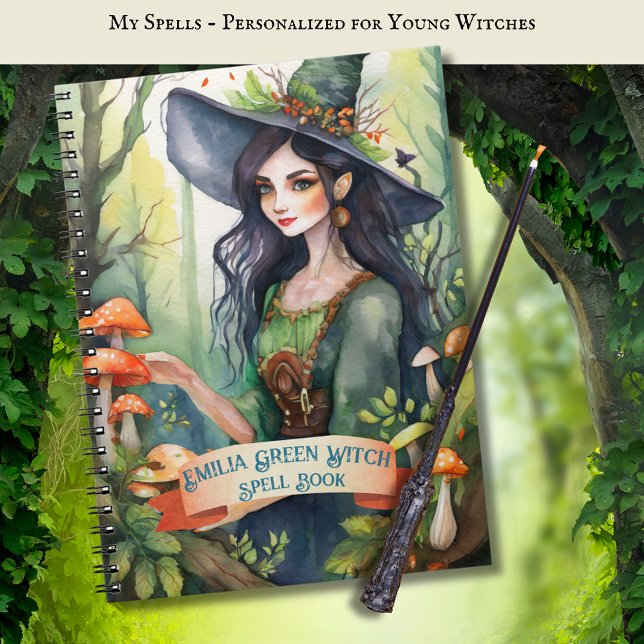 Adolescent Verte sorcière Spells Livre Grimoire (Créateur téléchargé)