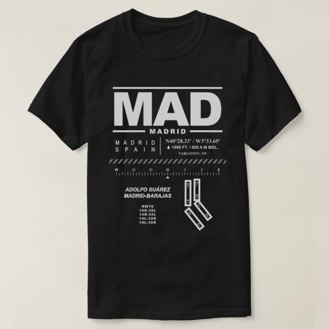 Adolfo Suárez Aéroport Madrid-Barajas MAD T-Shirt (Design devant)