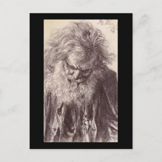 Adolph von Menzel Portrait eines alten Mannes Postkarte