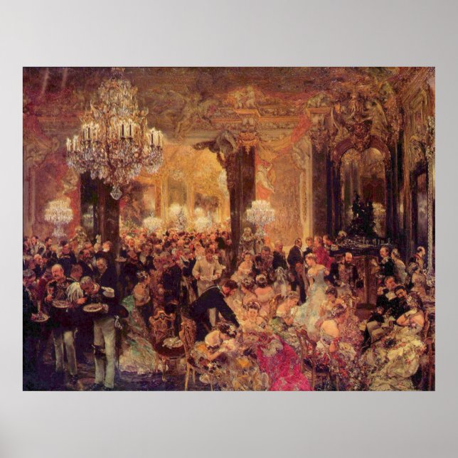 Adolph von Menzel Supper im Ball Poster (Vorne)