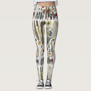 Adolphe Millot Dark Academia Vintage Vogelfeder Leggings