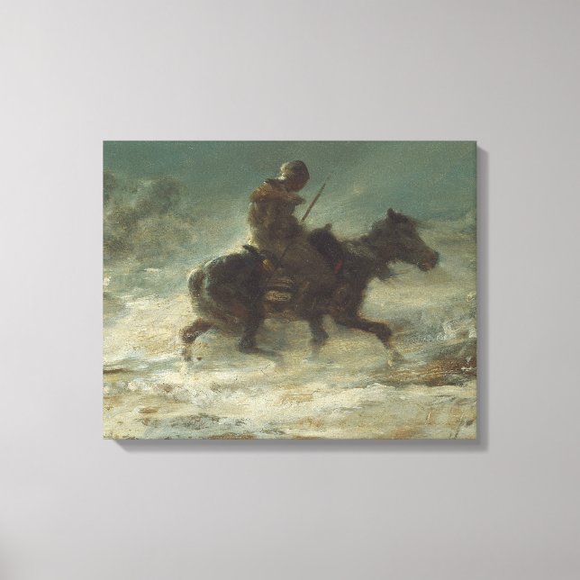 Adolphe Schreyer - Mann mit Lanze durch Leinwanddruck (Vorderseite)