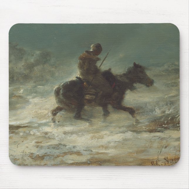 Adolphe Schreyer - Mann mit Lanze durch Mousepad (Vorne)