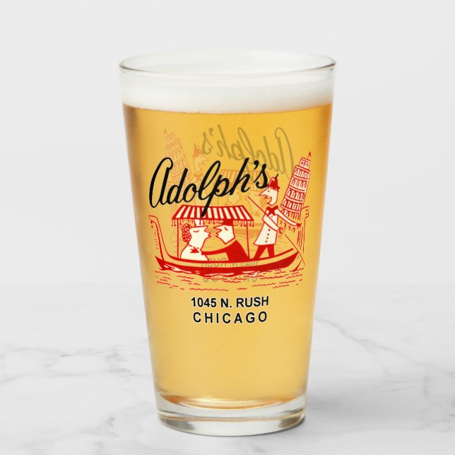 Adolph's Restaurant, 1045 N. Rush St. Chicago Glas (Vorne (Gefüllt))