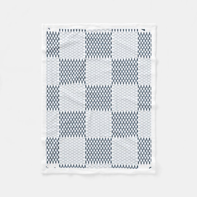 ADOM Blau kariertes Web-Decke Fleecedecke (Vorderseite)