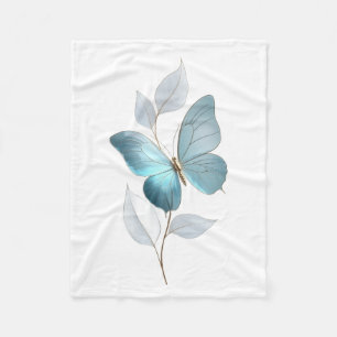 ADOM Blaue Schmetterlings-Botanik-Decke Fleecedecke