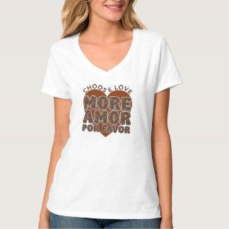 ADOM "Choose Love" Damen-V-Ausschnitt-Shirt T-Shirt