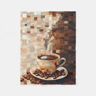 ADOM Coffee Mosaic Wurfdecke Fleecedecke