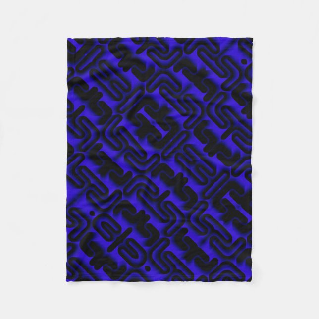 ADOM Dunkelblaue Linearmuster-Decke Fleecedecke (Vorderseite)