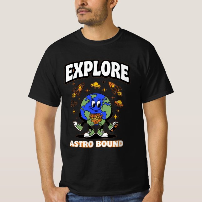 ADOM Erkunde Astro Begrenzte Erde Kunst T-Shirt (Vorderseite)