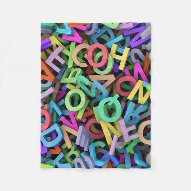 ADOM Farbige 3D-Alphabet-Wurfdecke Fleecedecke (Vorderseite)