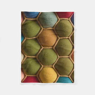 ADOM Farbige Honigwaben-Strickdecke Fleecedecke