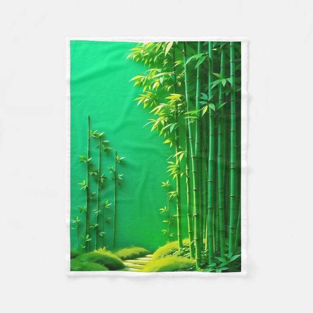 ADOM Grüne Bambuswald-Decke Fleecedecke (Vorderseite)