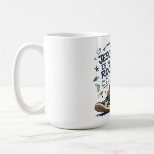 ADOM "Jesus Is My Rock" Damen T-Shirt Kaffeetasse